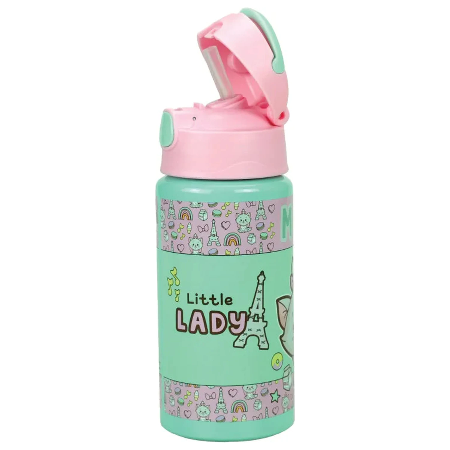 Disney Marie Little Lady sticla de apa din aluminiu cu pai si agatatoare 500 ml poza produsului