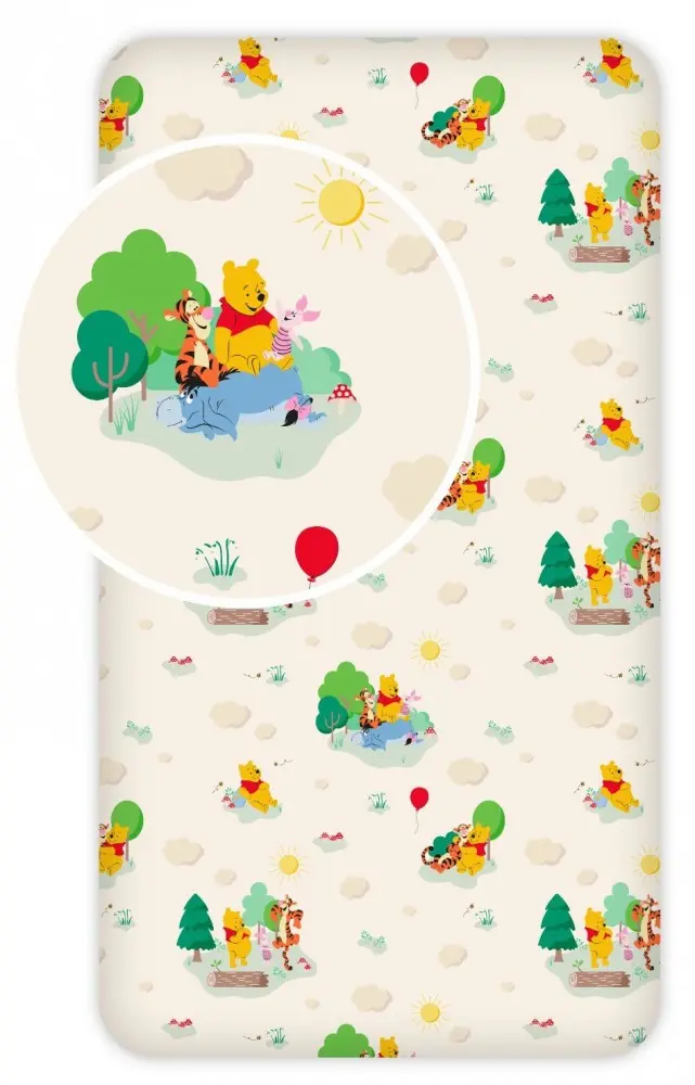 Disney Winnie the Pooh cearsaf cu elastic 90*200 cm poza produsului