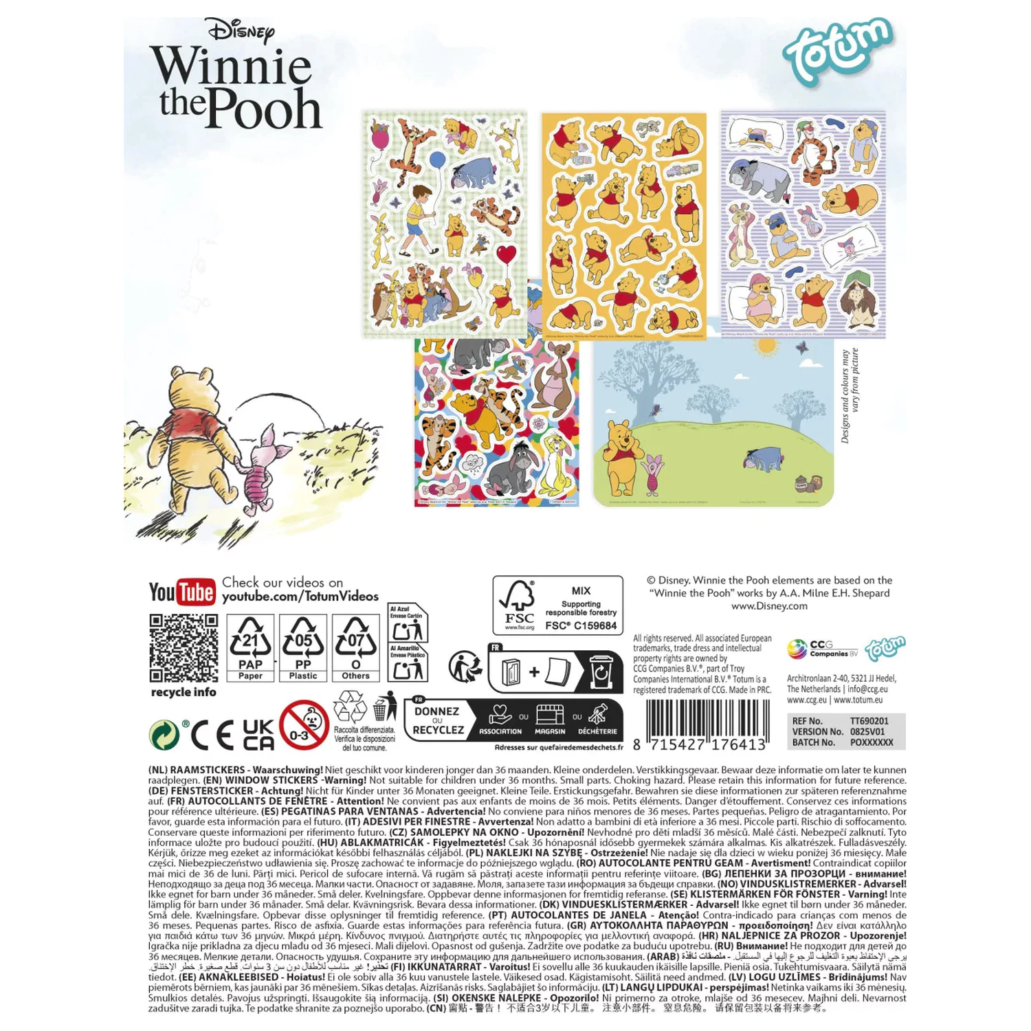 Disney Winnie the Pooh Happy set autocolante de fereastra poza produsului
