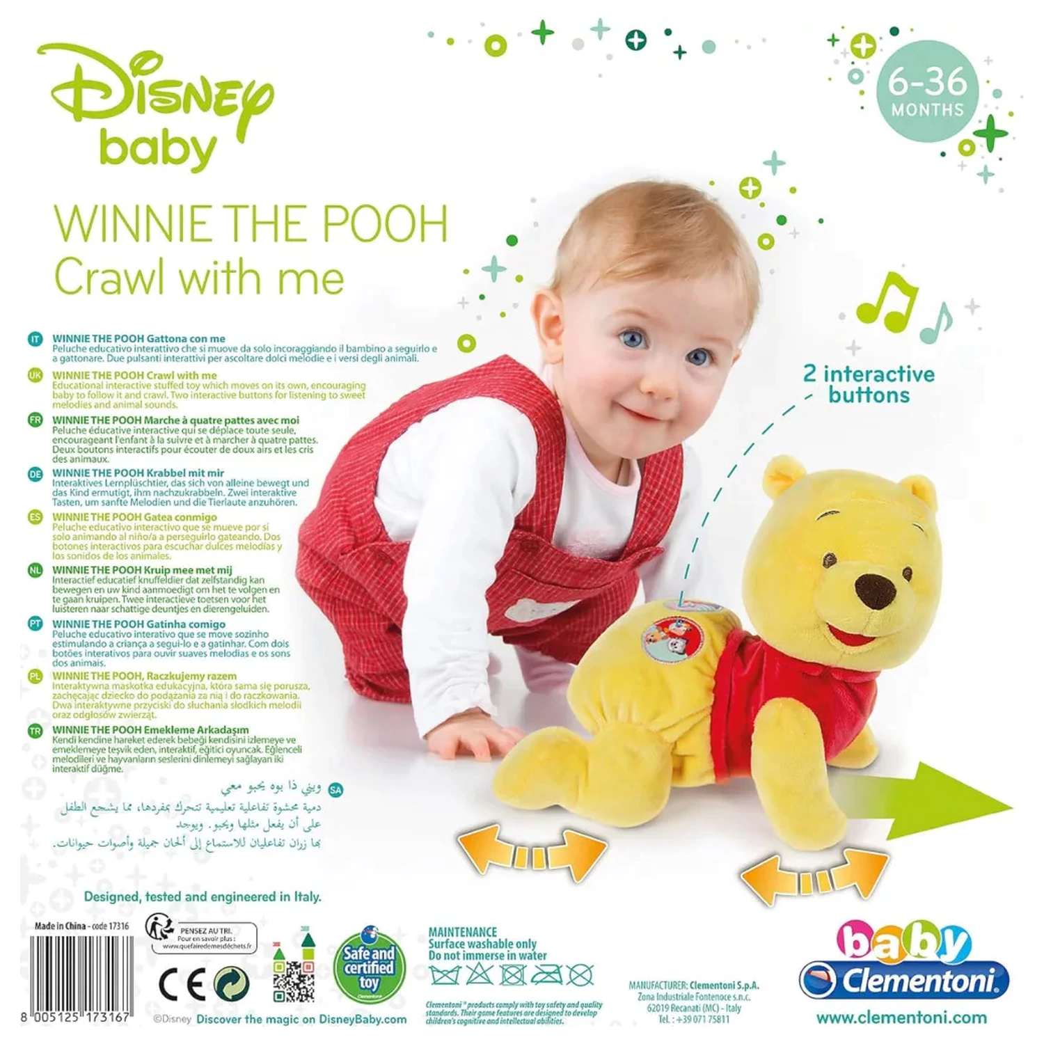 Disney Winnie the Pooh Happy interactiv, se taraste, figurina de plus poza produsului
