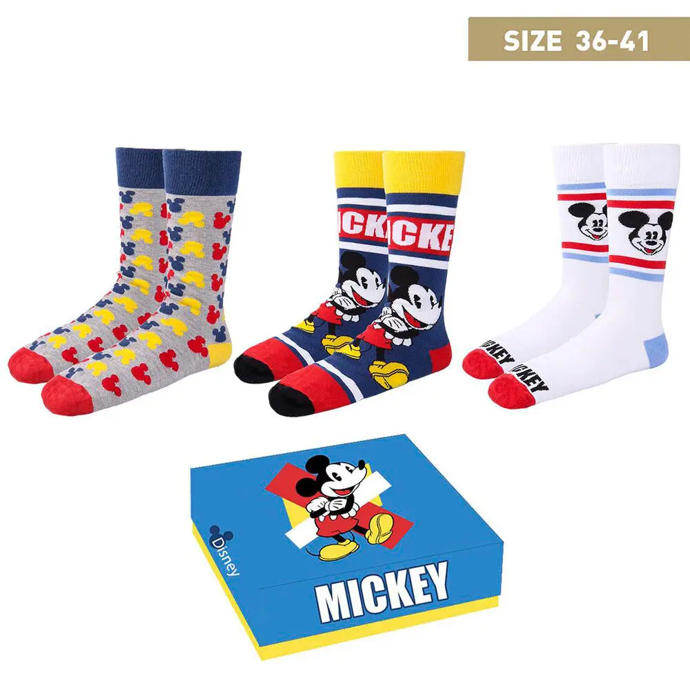 Disney Șosete set de 3 Mickey Mouse 36-41 poza produsului