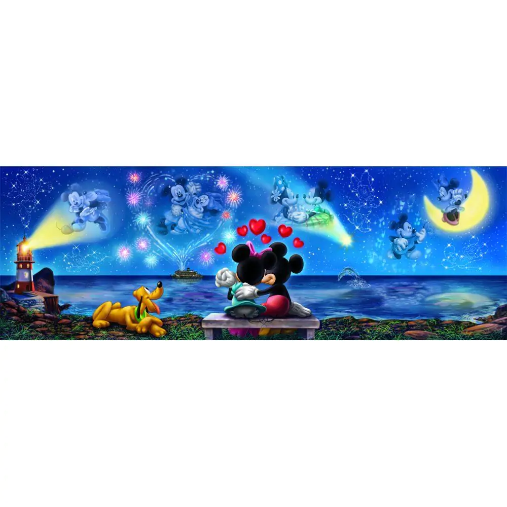 Puzzle panoramic Disney Mickey & Minnie 1000 piese poza produsului