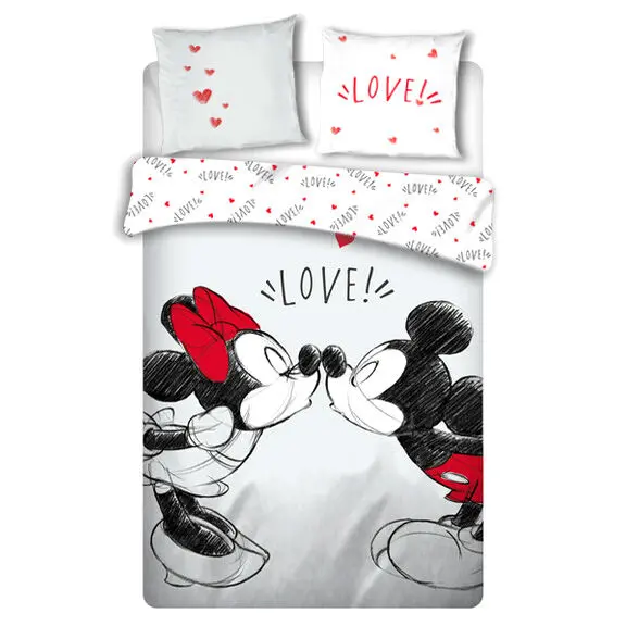 Disney Mickey si Minnie Love lenjerie de pat 135 cm poza produsului
