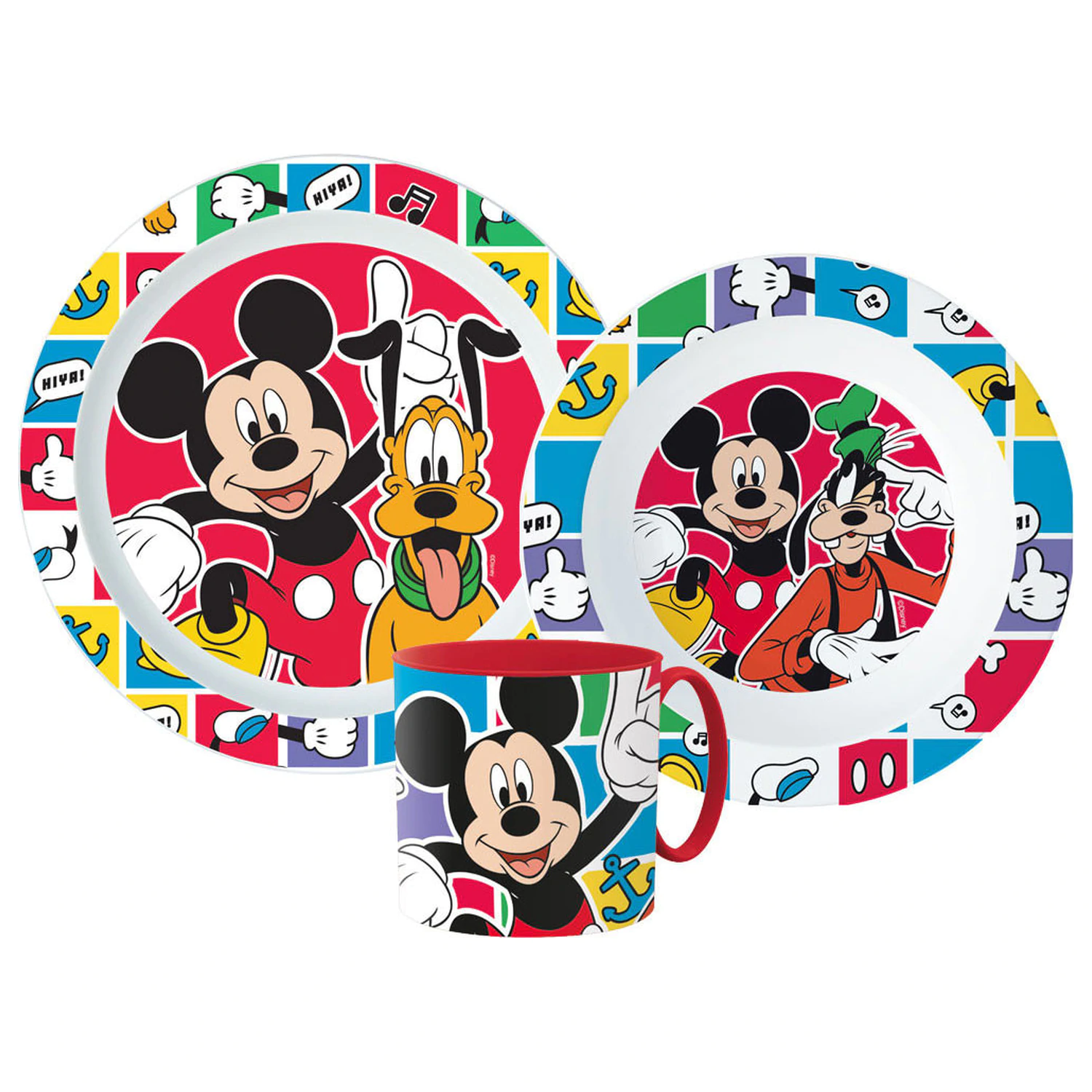 Disney Mickey Better Together Set vesela, Micro Plastic Set cu cana 265 ml poza produsului