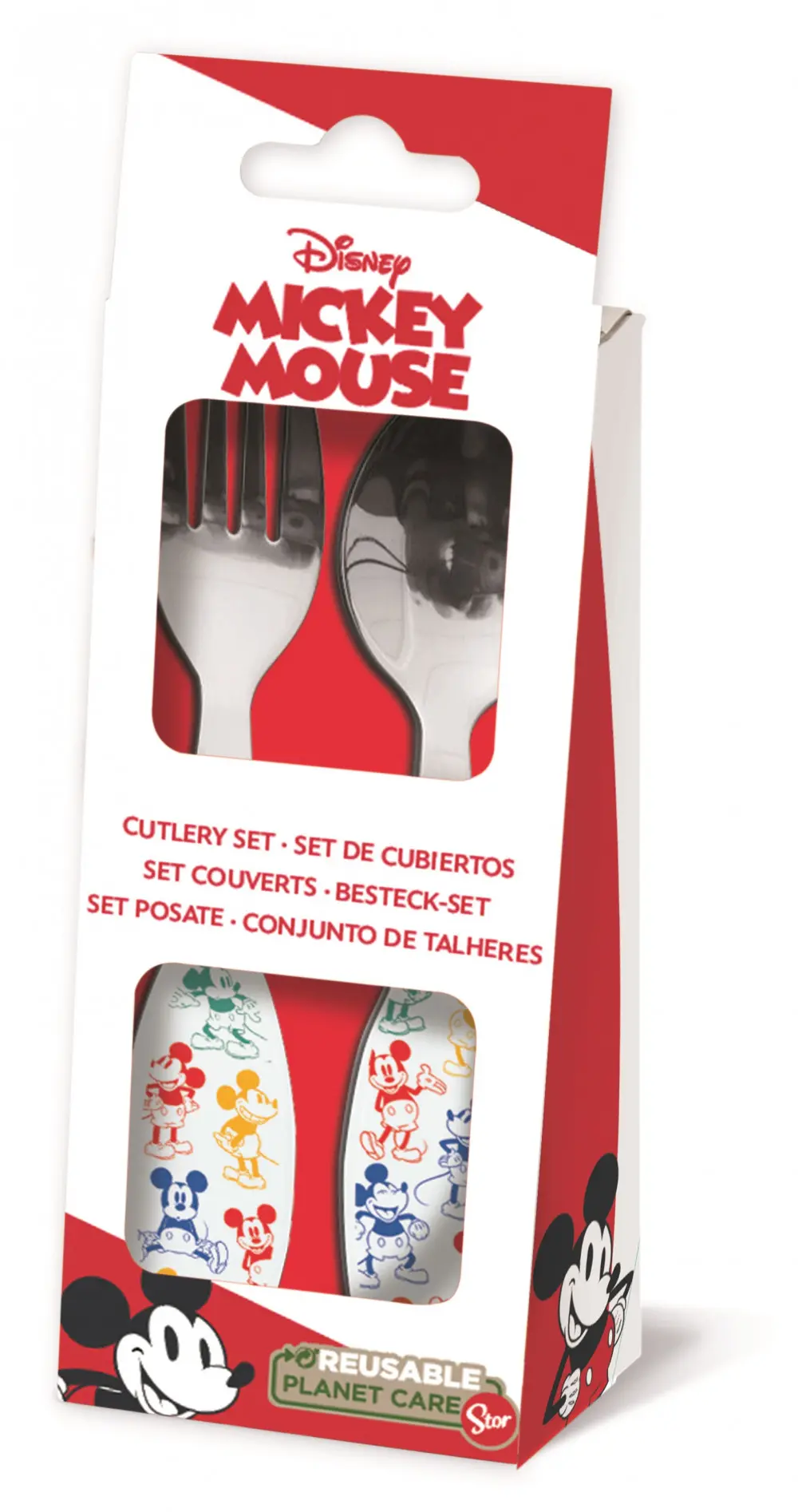 Disney Mickey Metal Cutlery Set - 2 Piese poza produsului