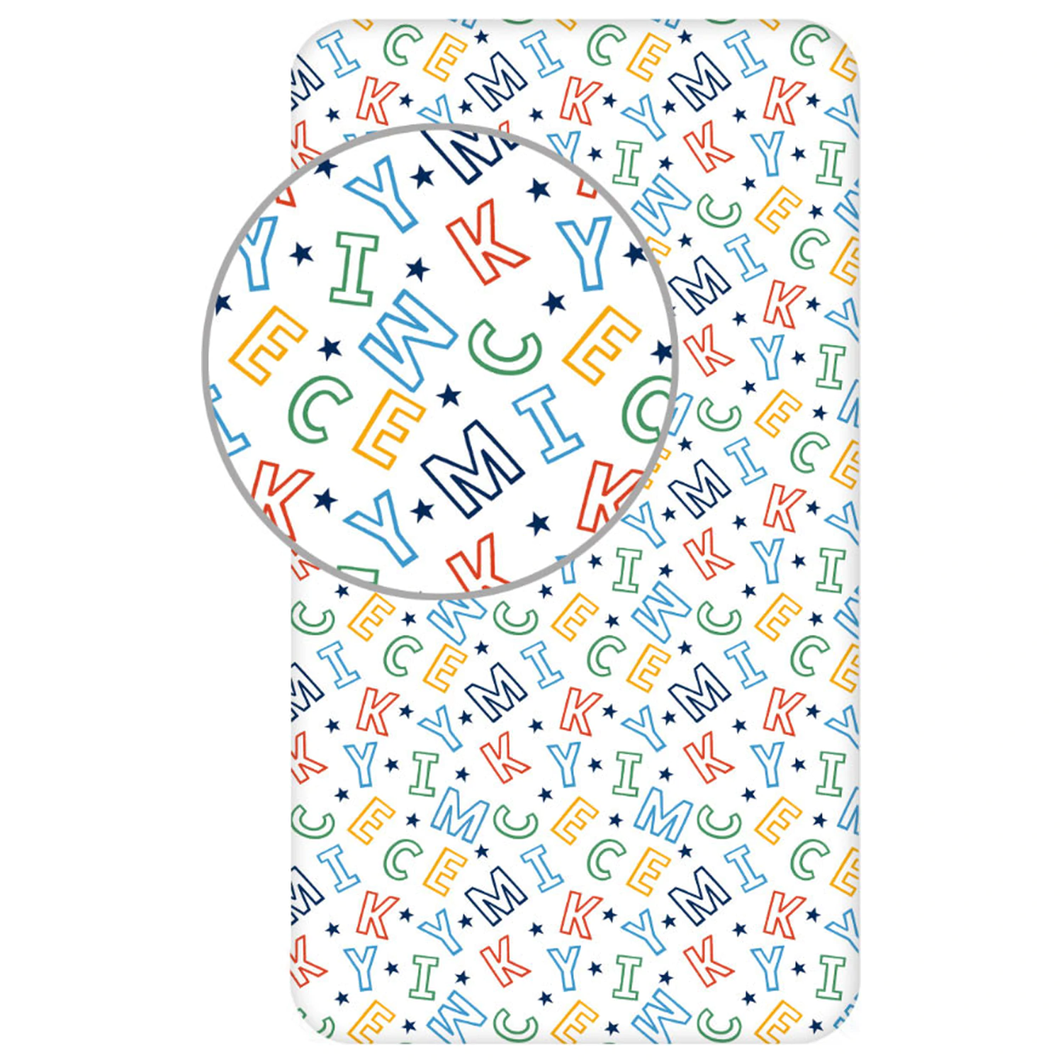 Disney Mickey Letters Cearsaf cu elastic 90x200 cm poza produsului