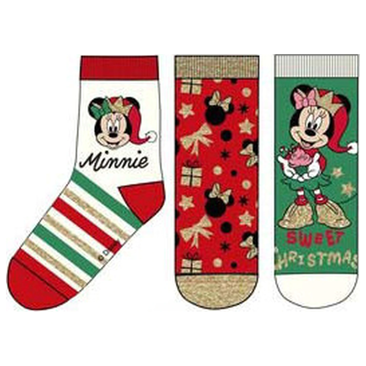 Disney Mickey, Minnie Christmas Kids Ciorapi 31/34 poza produsului