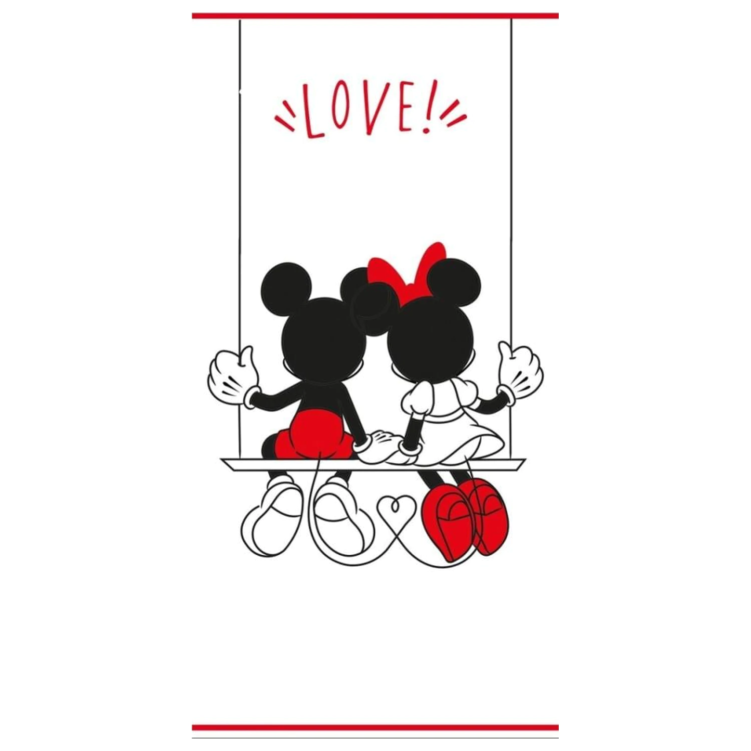 Disney Mickey & Minnie "Love" prosop de plaja 70x140cm poza produsului