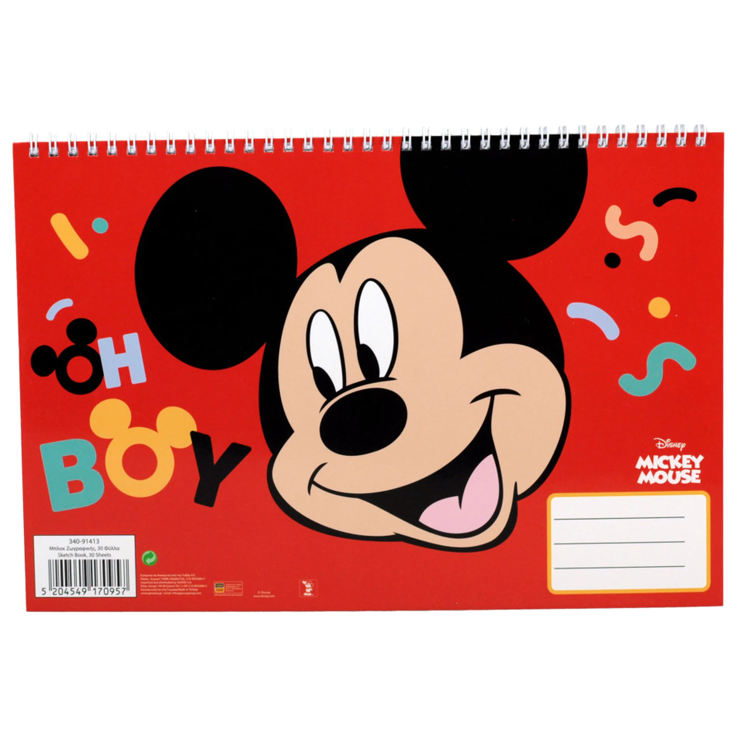 Disney Mickey Oh Boy Bloc de schite spiralat A4, 30 de coli poza produsului