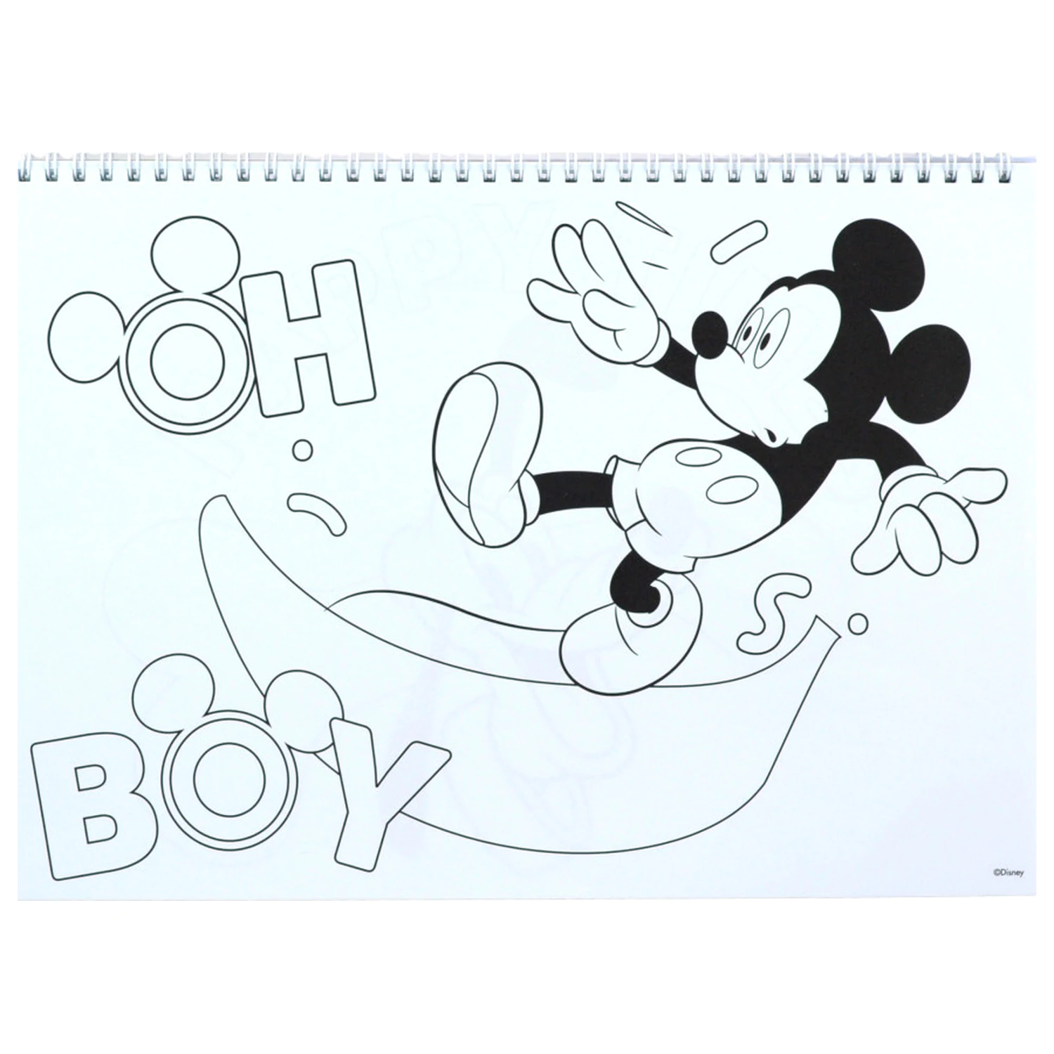 Disney Mickey Oh Boy Bloc de desen spiralat A4 cu 40 de coli cu autocolante poza produsului