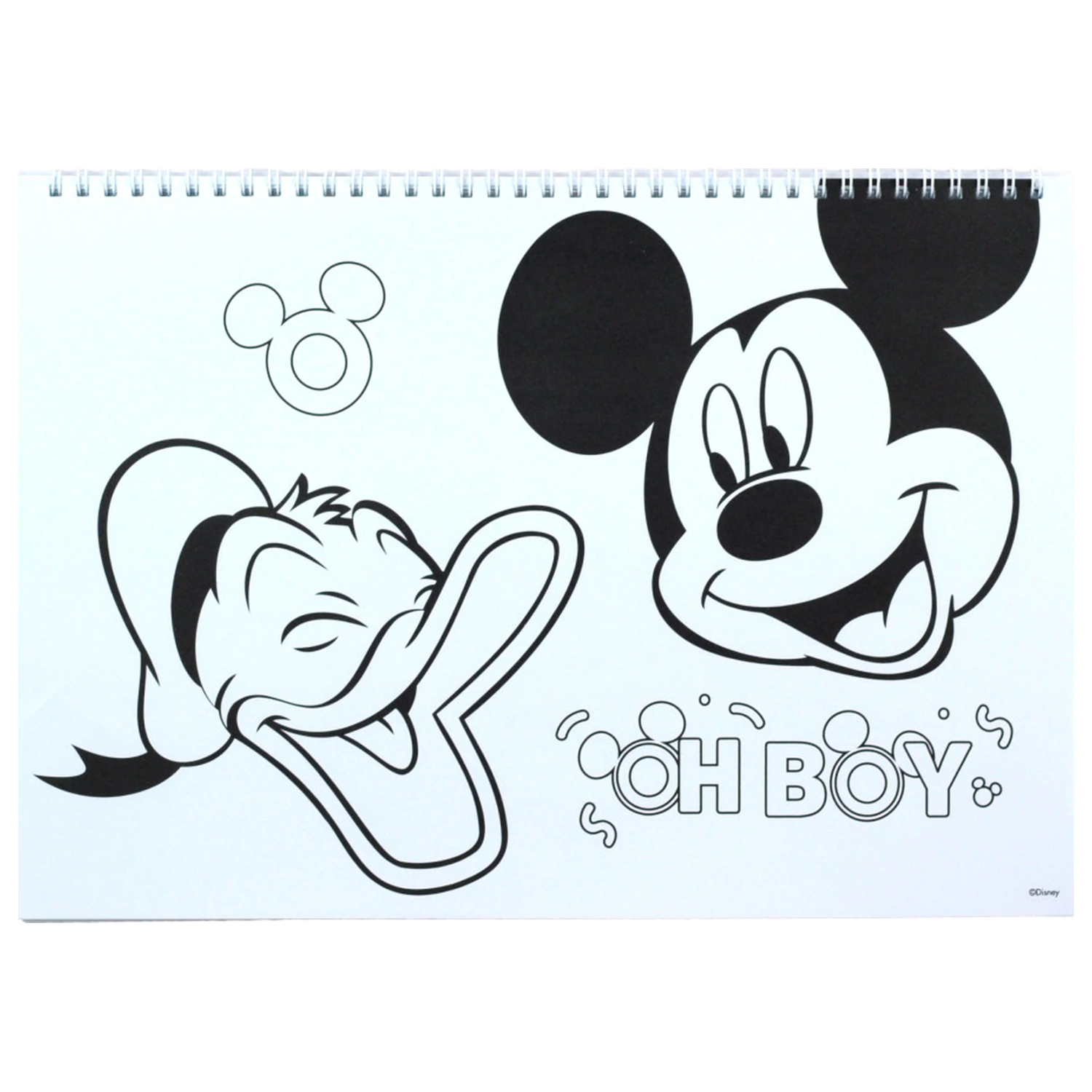 Disney Mickey Oh Boy Bloc de desen spiralat A4 cu 40 de coli cu autocolante poza produsului