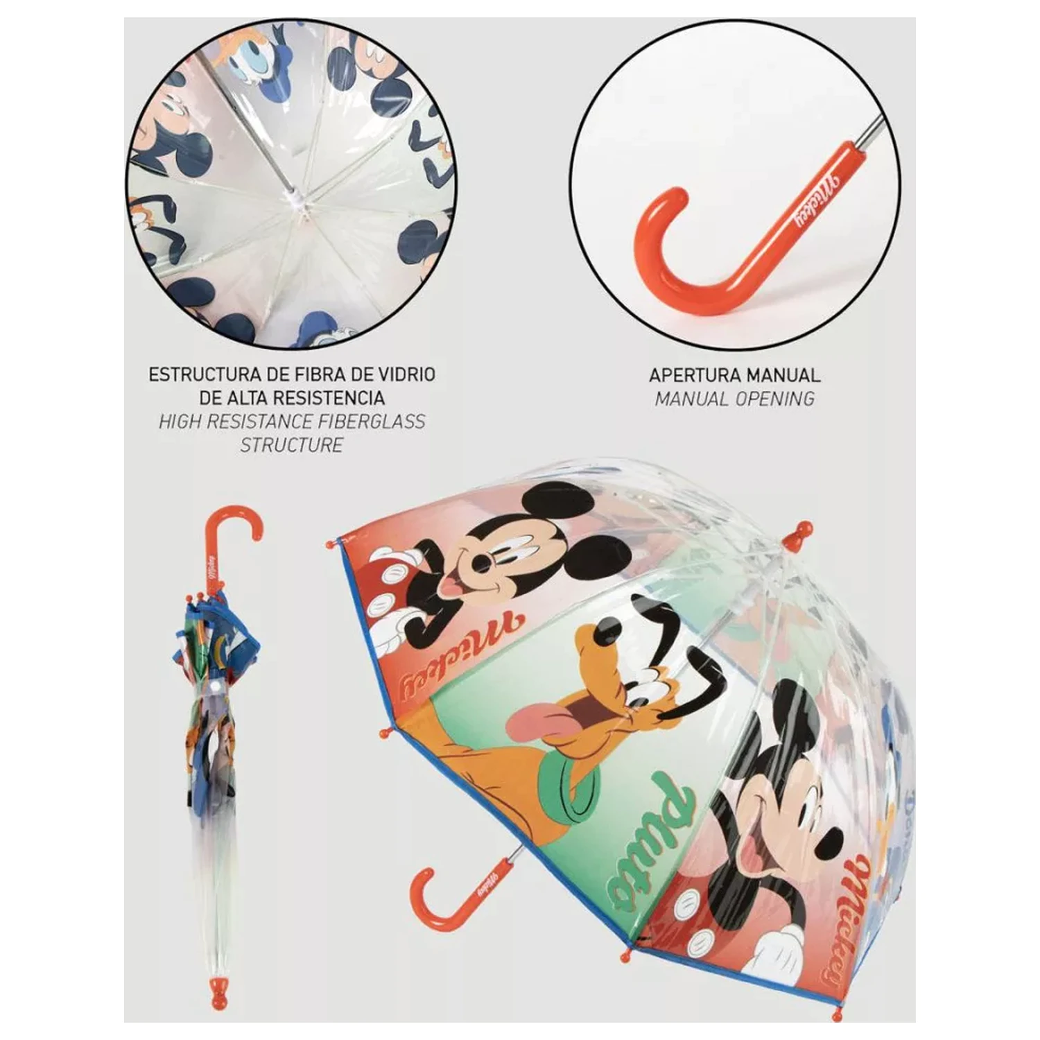 Disney Mickey Pluto umbrela transparenta pentru copii poza produsului
