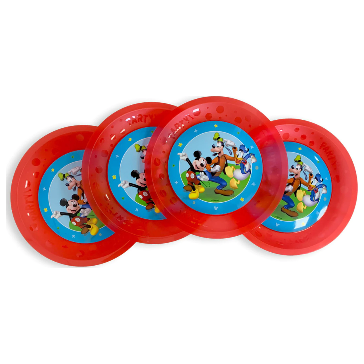 Disney Mickey Rock the House micro premium plastic flat plate set de 4 piese 21 cm poza produsului