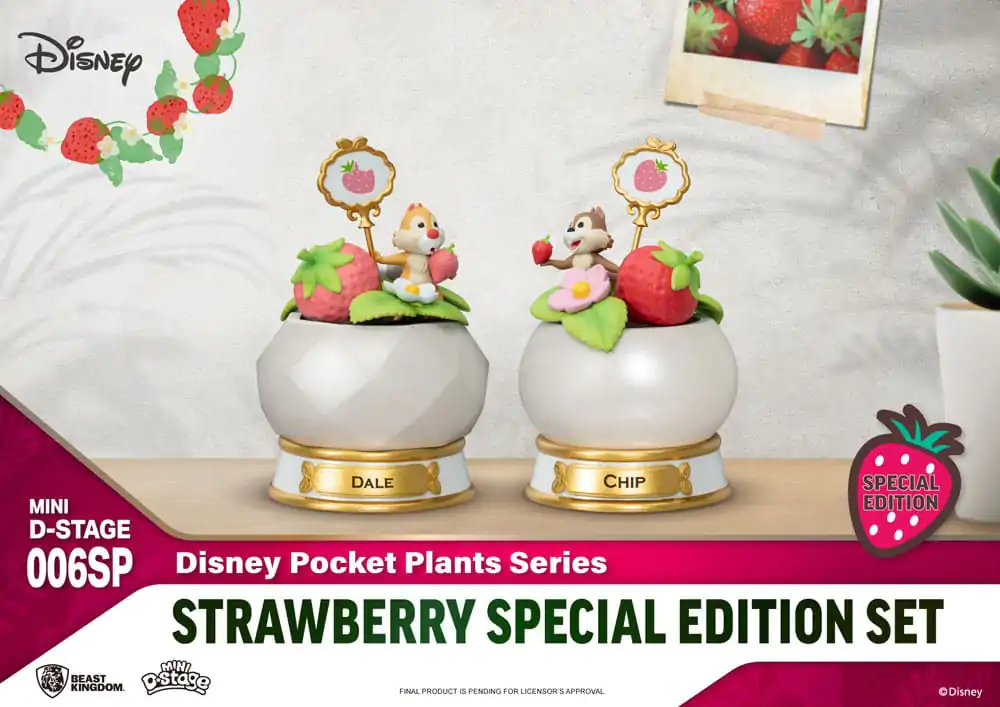 Disney Mini Diorama Stage Statues Plante de Buzunar Seria Ediție Specială Căpșuni Set 12 cm poza produsului
