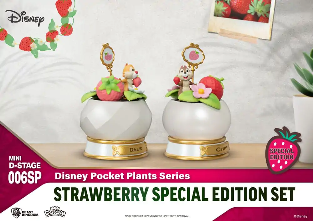 Disney Mini Diorama Stage Statues Plante de Buzunar Seria Ediție Specială Căpșuni Set 12 cm poza produsului