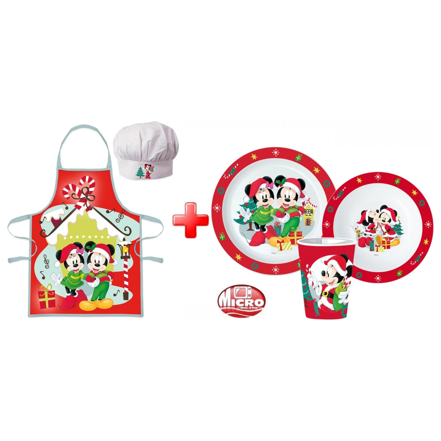Disney Minnie si Mickey Christmas Apron si set tacamuri din plastic poza produsului