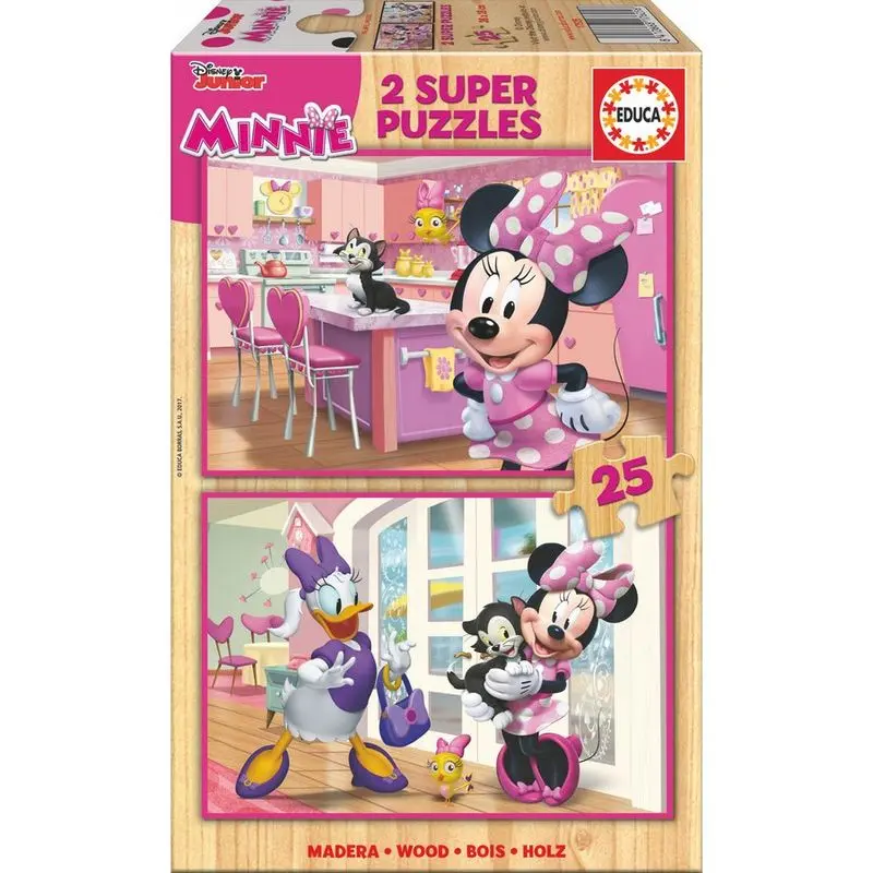 Puzzle din lemn Disney Minnie and The Happy Helpers 2x25 piese poza produsului