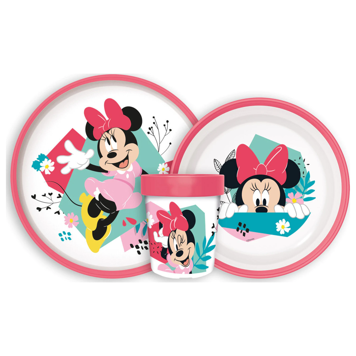 Disney Minnie Being More Set de vesela anti-alunecare, Micro Plastic Set poza produsului