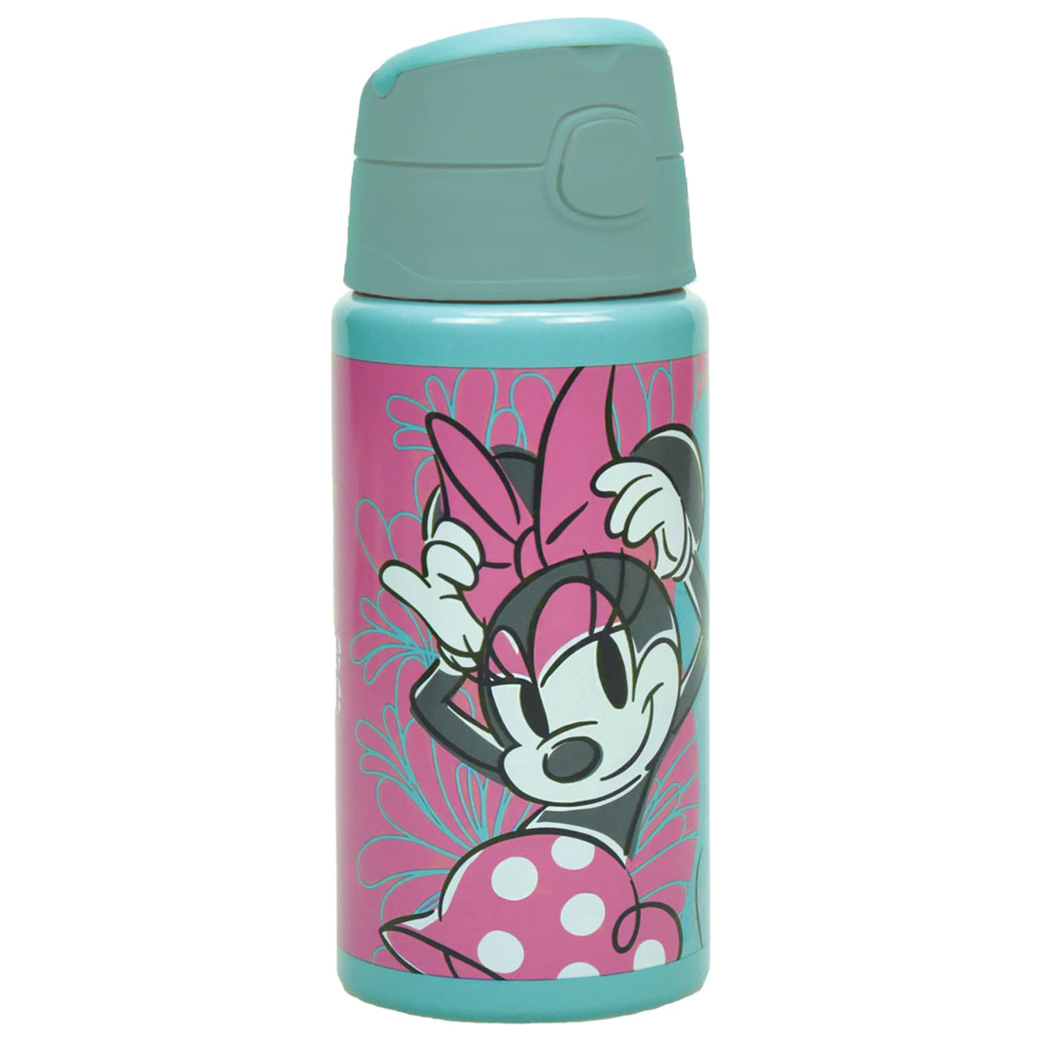 Disney Minnie Draft Aluminum Sticla de apa cu pai si agatatoare 500 ml poza produsului