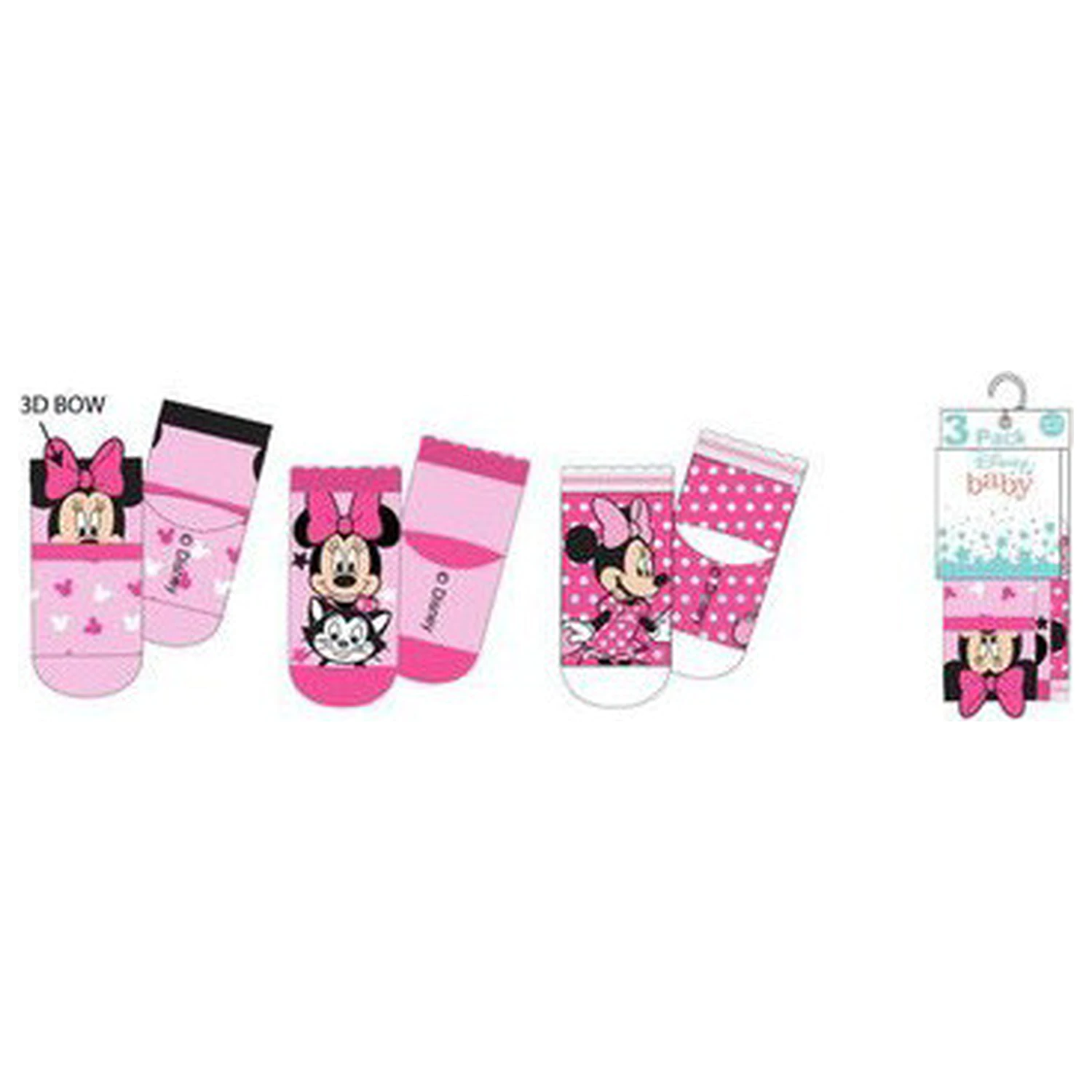 Disney Minnie Figaro Sosete de bebelusi roz 0-6 luni poza produsului