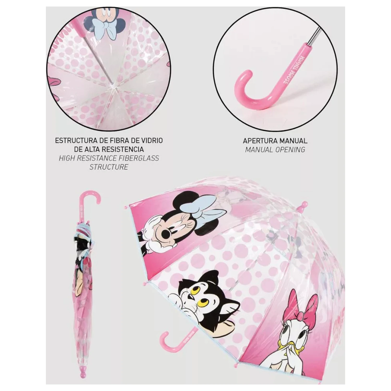 Disney Minnie Mouse Friends Forever umbrela transparenta pentru copii Ø71 cm poza produsului