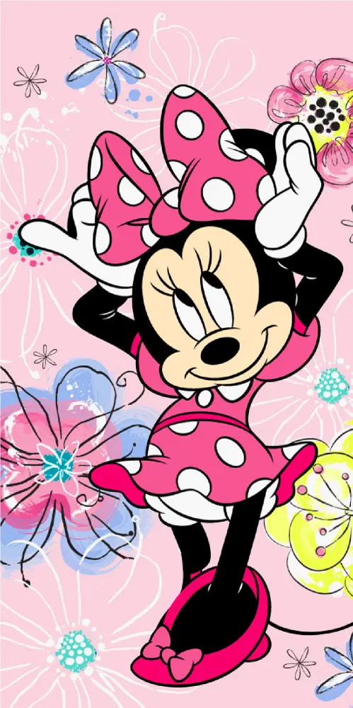 Disney Minnie Prosop de Plajă, Prosop de Baie cu Fundă Roz 70*140cm poza produsului