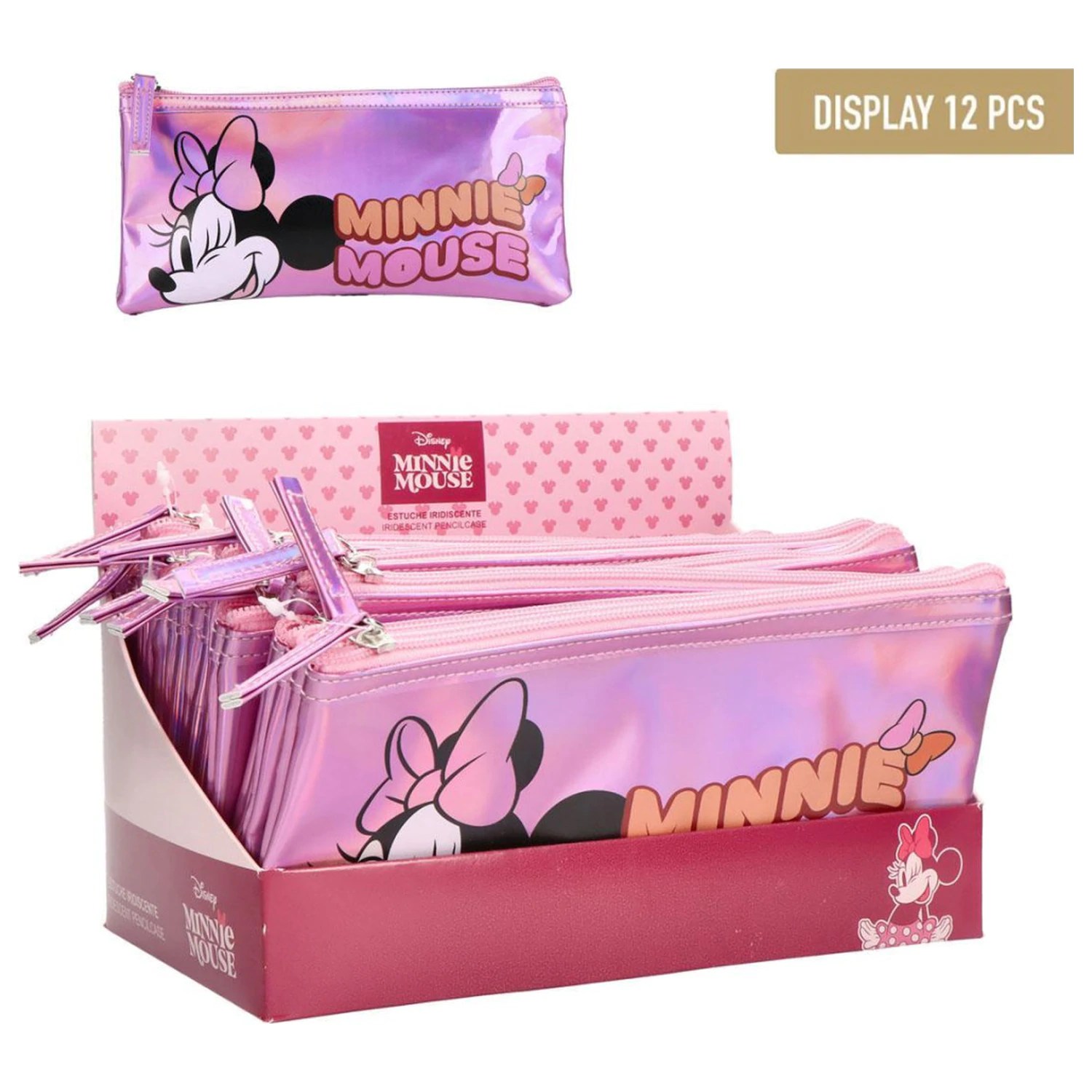 Geantă de toaletă iridescentă Disney Minnie pentru copii, penar poza produsului