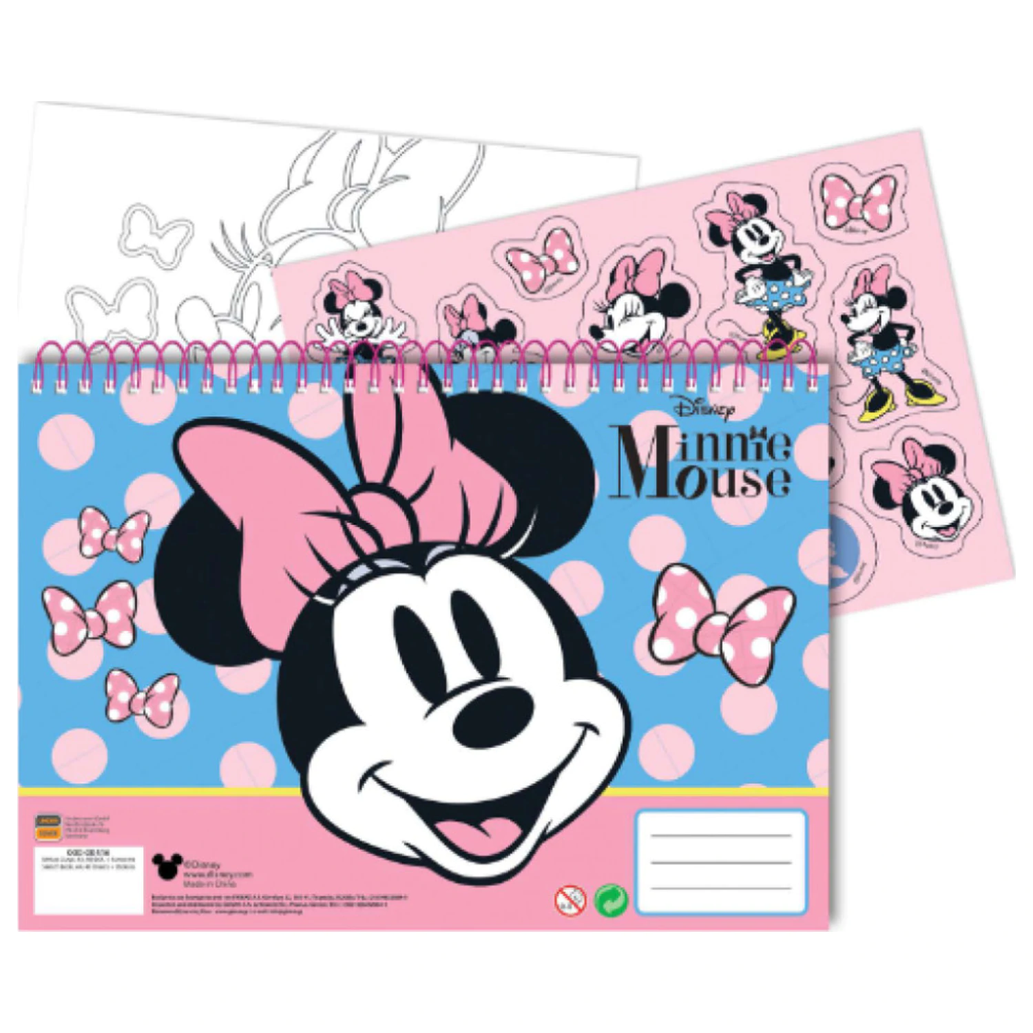 Disney Minnie Joy A/4 Bloc de desen spiralat 40 coli cu autocolante poza produsului