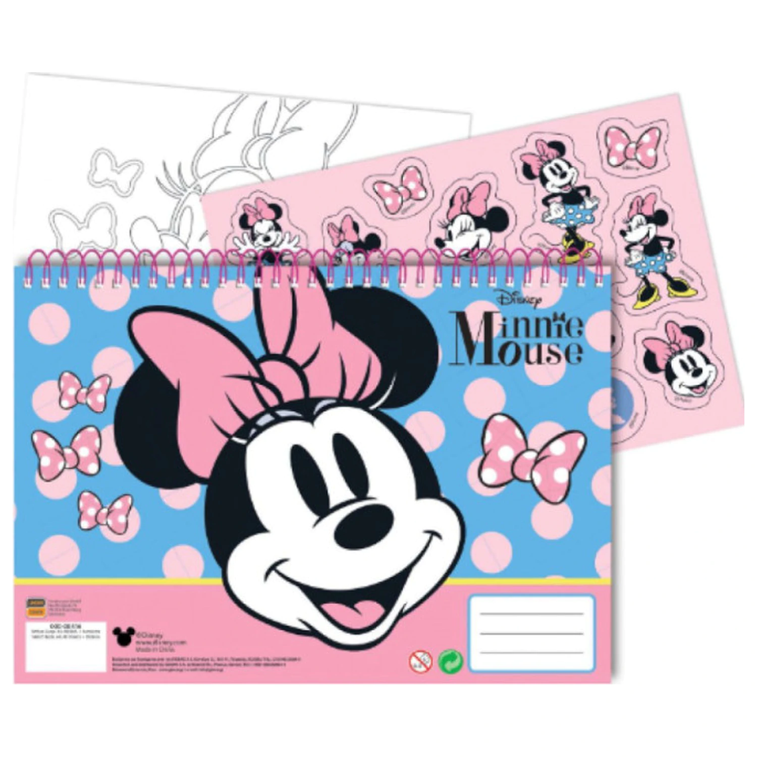Disney Minnie Joy A/4 Bloc de desen spiralat 40 coli cu autocolante poza produsului