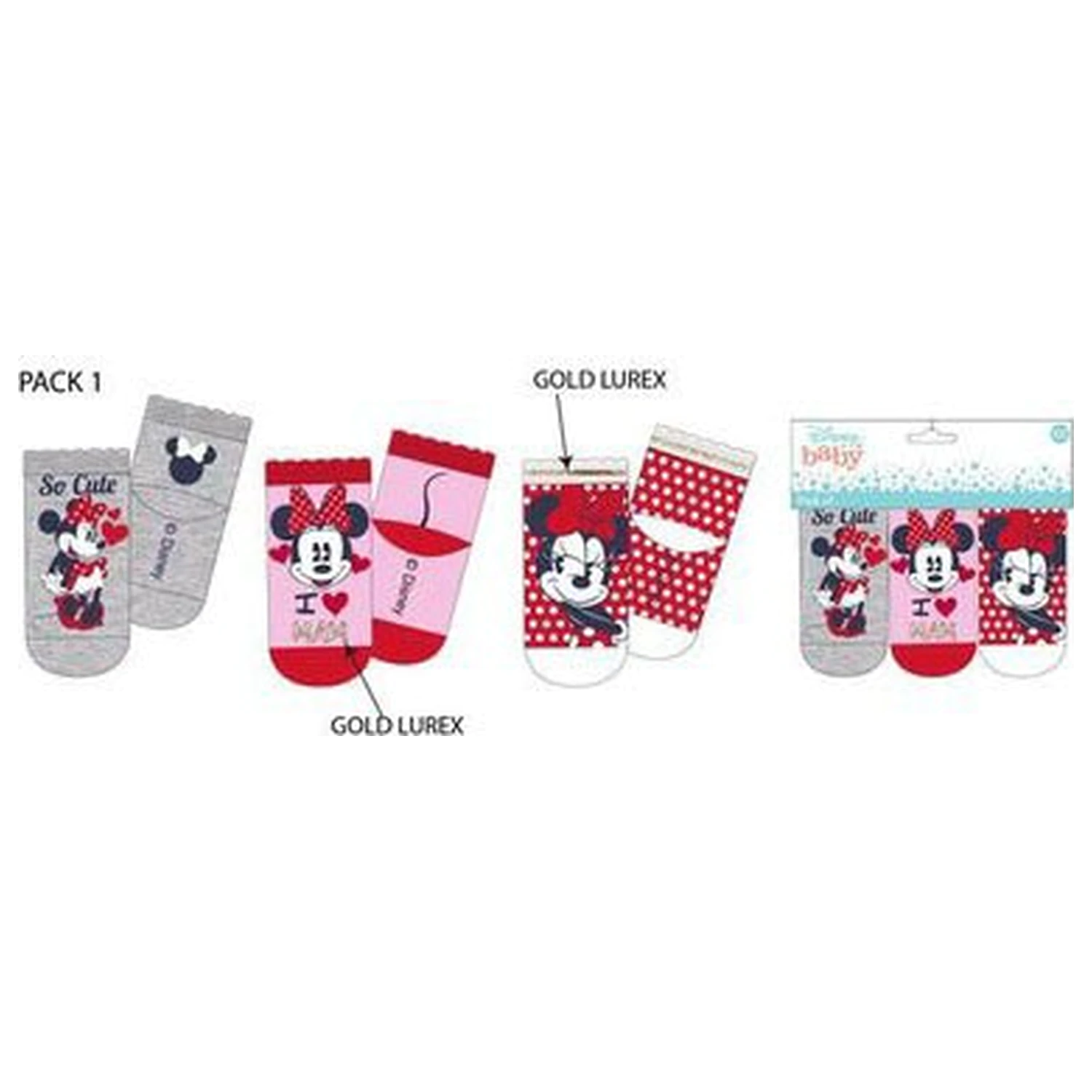 Disney Minnie Love Mom șosete bebeluși 6-12 luni poza produsului