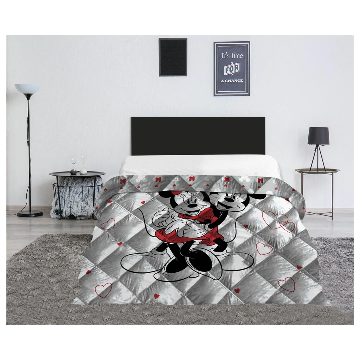 Disney Minnie Mickey Love Quilted cuvertura de pat, plapuma 240x220cm poza produsului