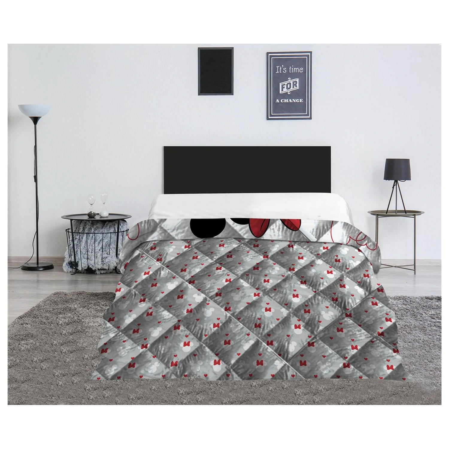 Disney Minnie Mickey Love Quilted cuvertura de pat, plapuma 240x220cm poza produsului