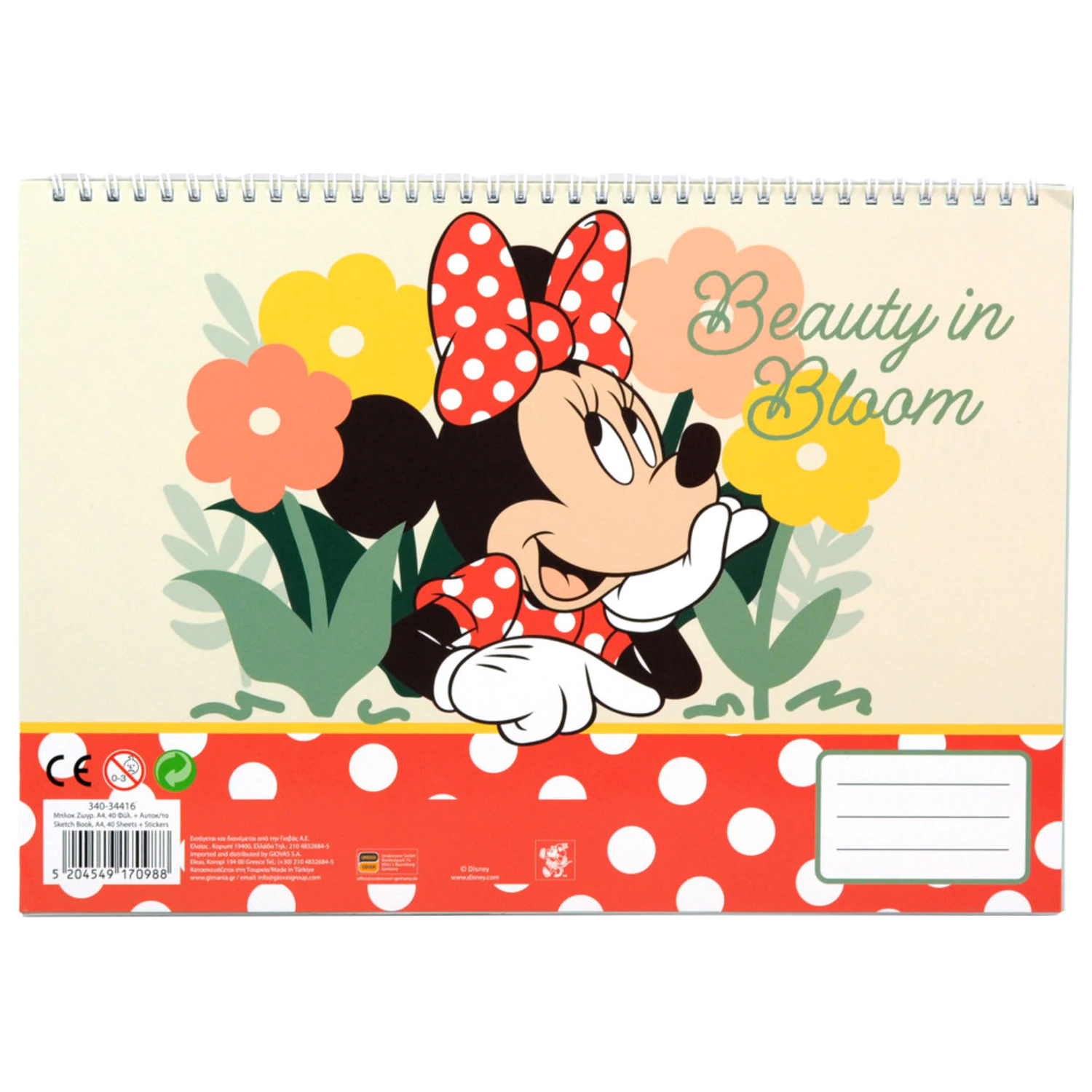 Disney Minnie Nomadic Spirit Bloc de schite spiralat A/4 cu 40 de autocolante poza produsului