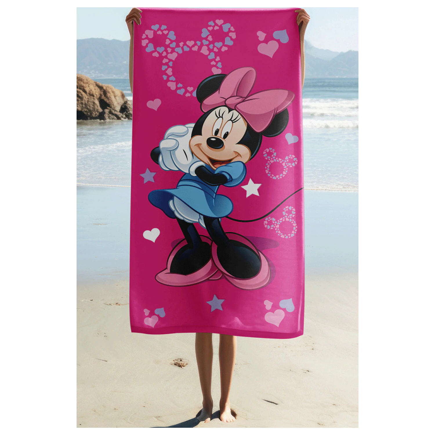 Disney Minnie Pink Star Prosop 70x140cm poza produsului