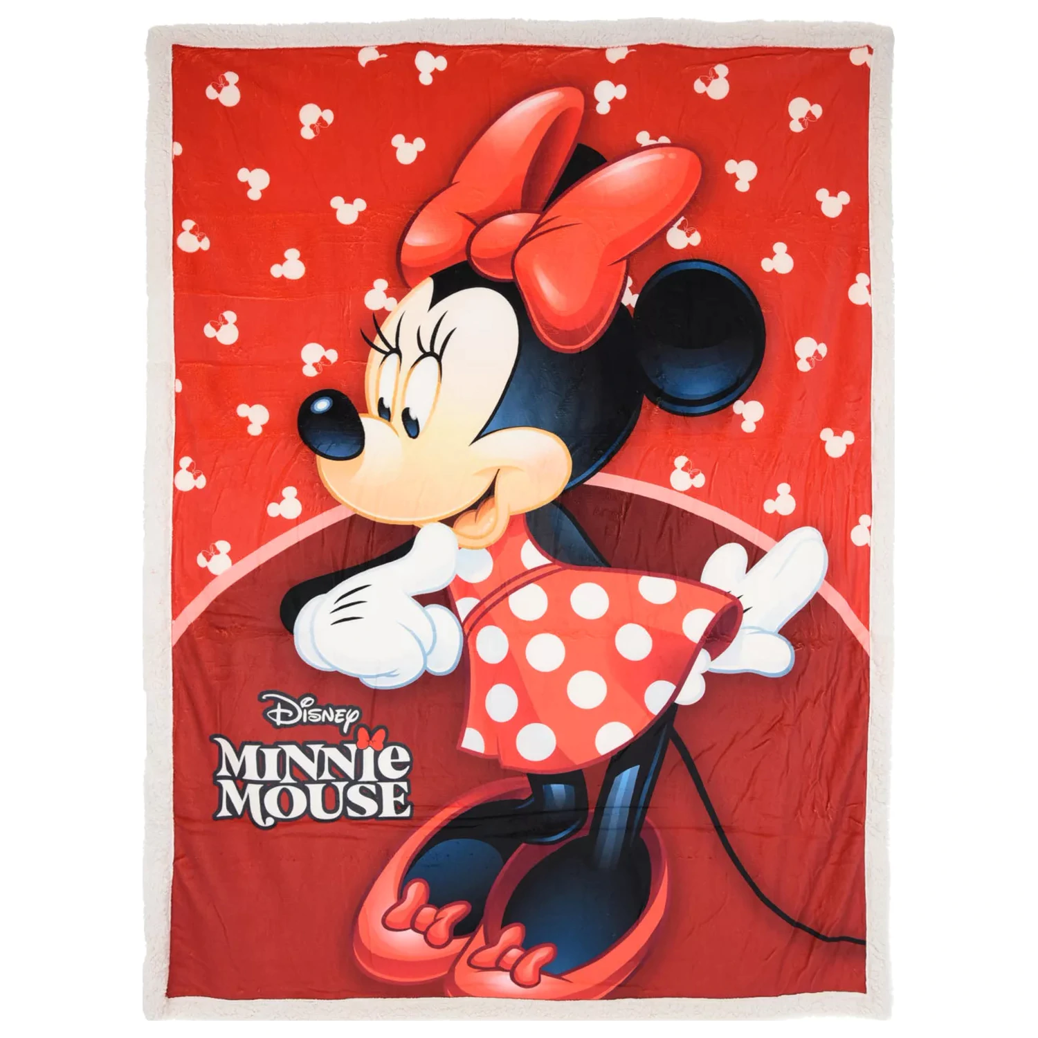 Paturica sherpa Disney Minnie Red 140x190 cm poza produsului