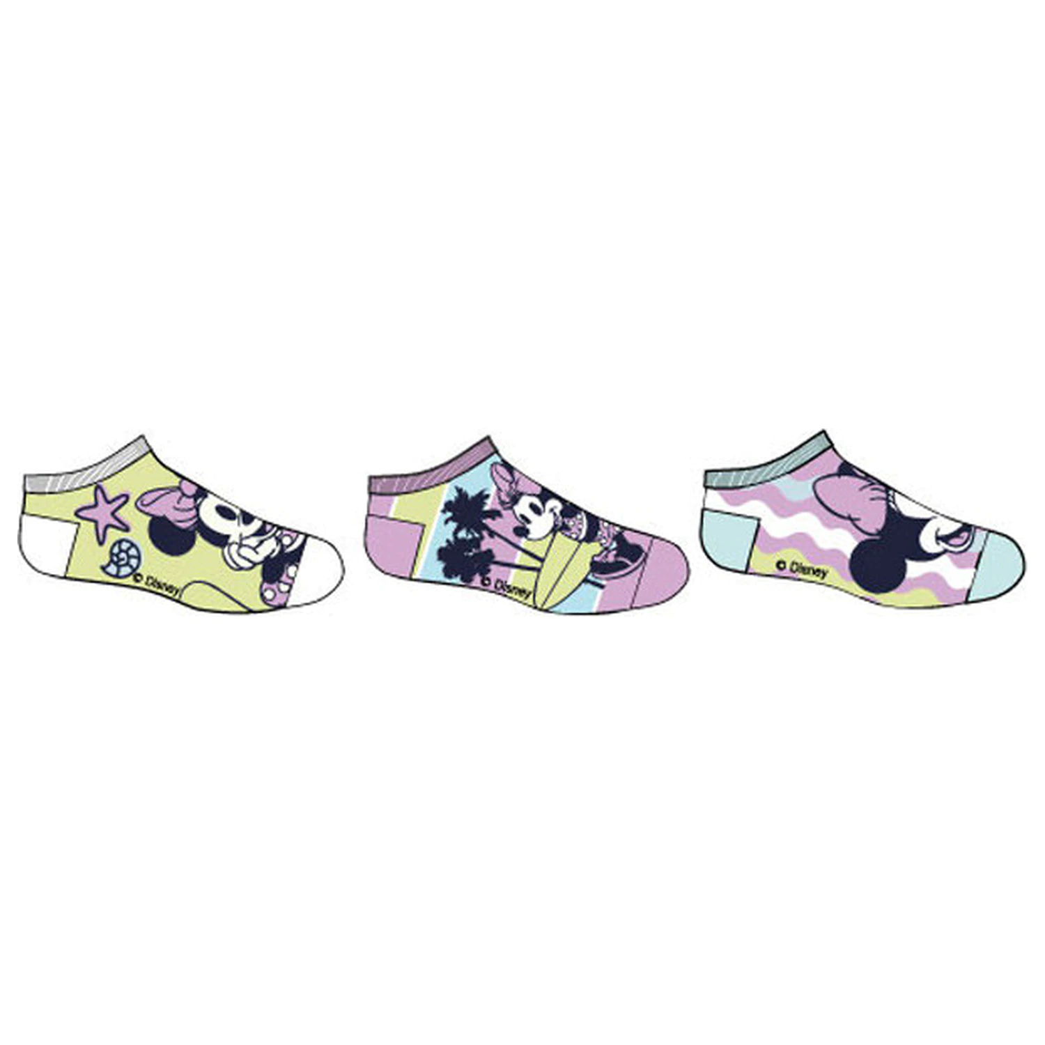 Disney Minnie Seaside Wave șosete invizibile pentru copii 31/34 poza produsului