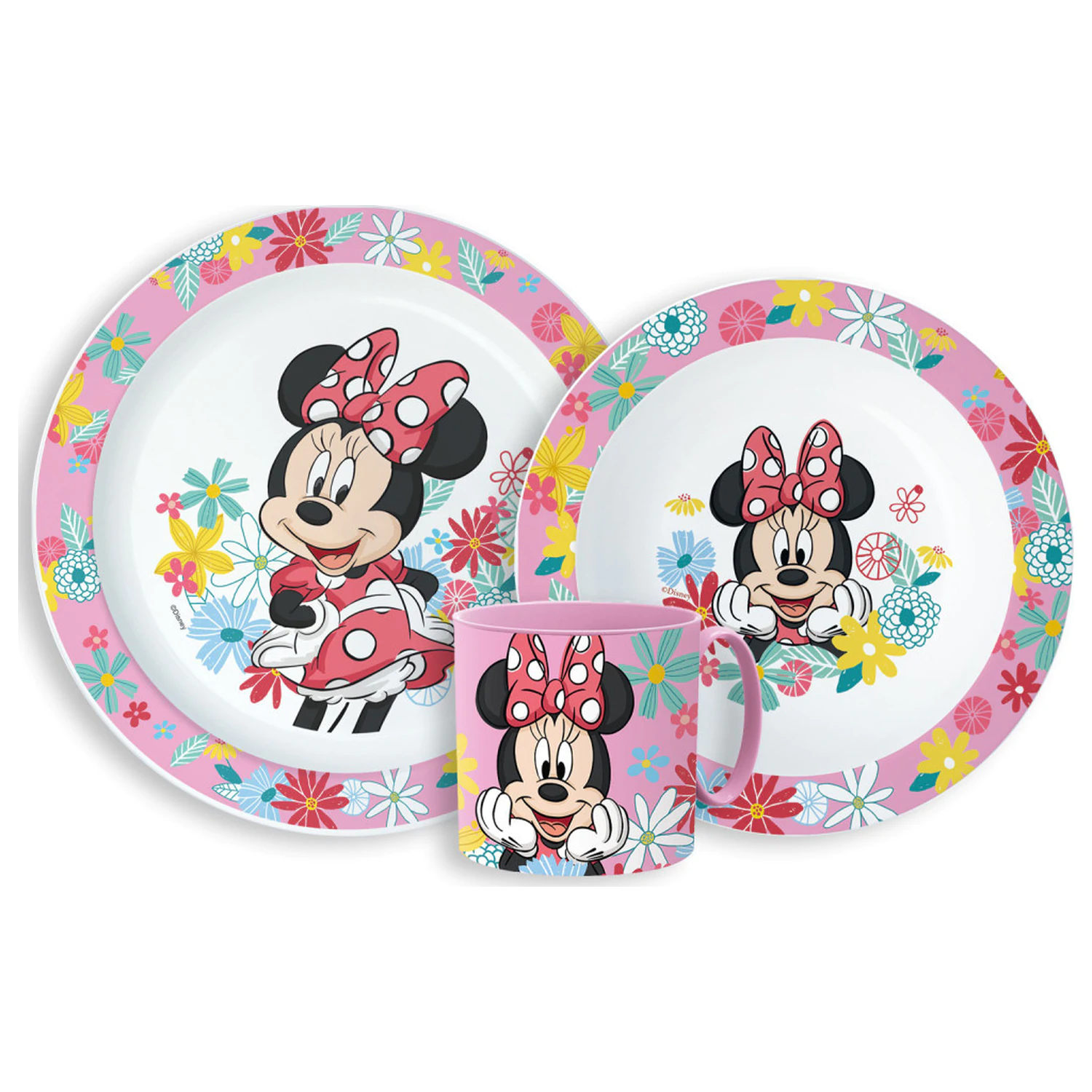 Disney Minnie Spring set de vesela, micro plastic set cu cana 265 ml poza produsului
