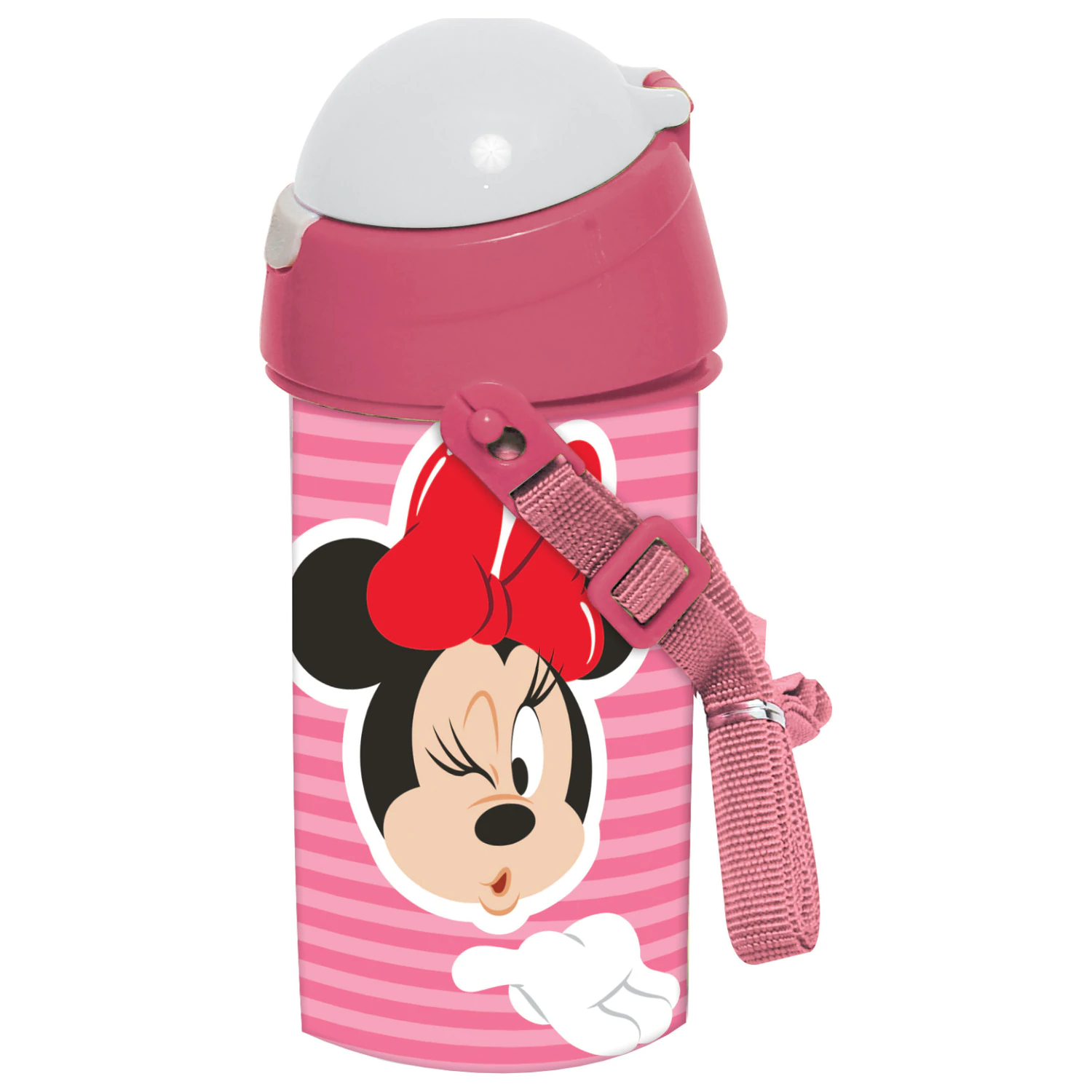 Disney Minnie Wink sticla de apa din plastic cu pai si agatatoare 500 ml poza produsului