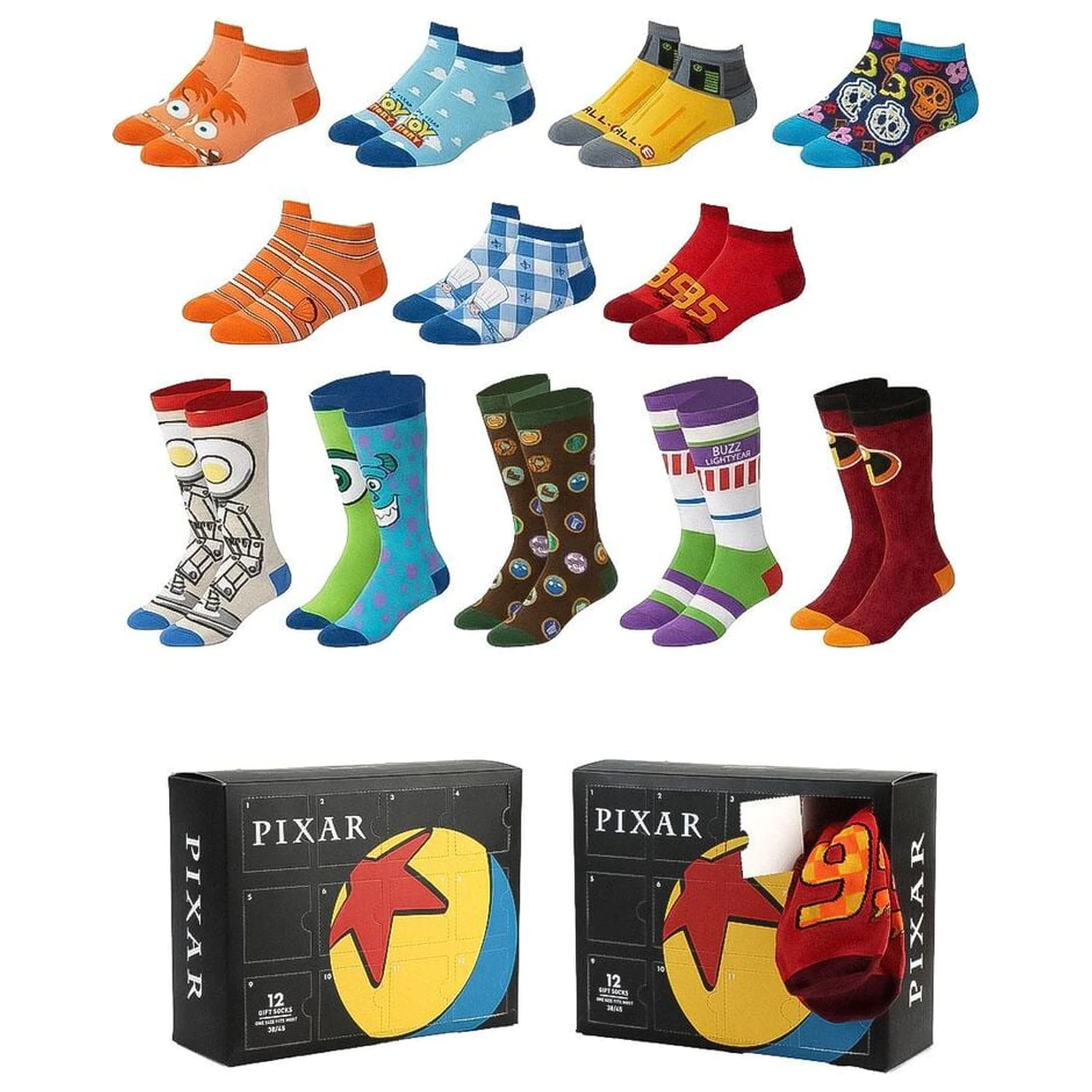 Disney Pixar set 12 șosete pentru adulți poza produsului