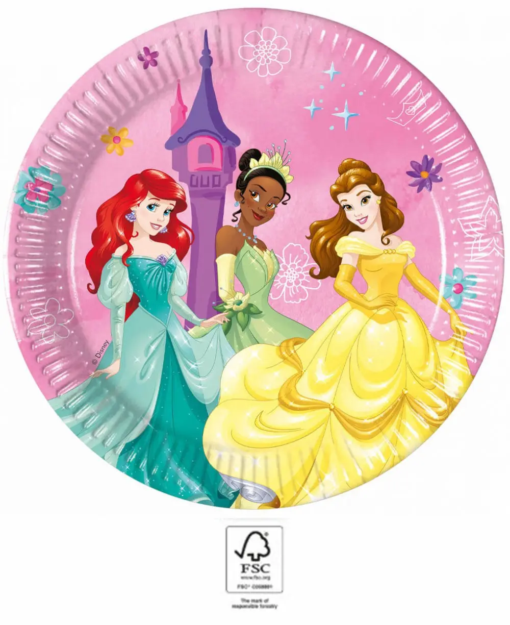 Disney Princess Live your Story, farfurii de hartie Disney Princess 8 bucati 20 cm FSC poza produsului