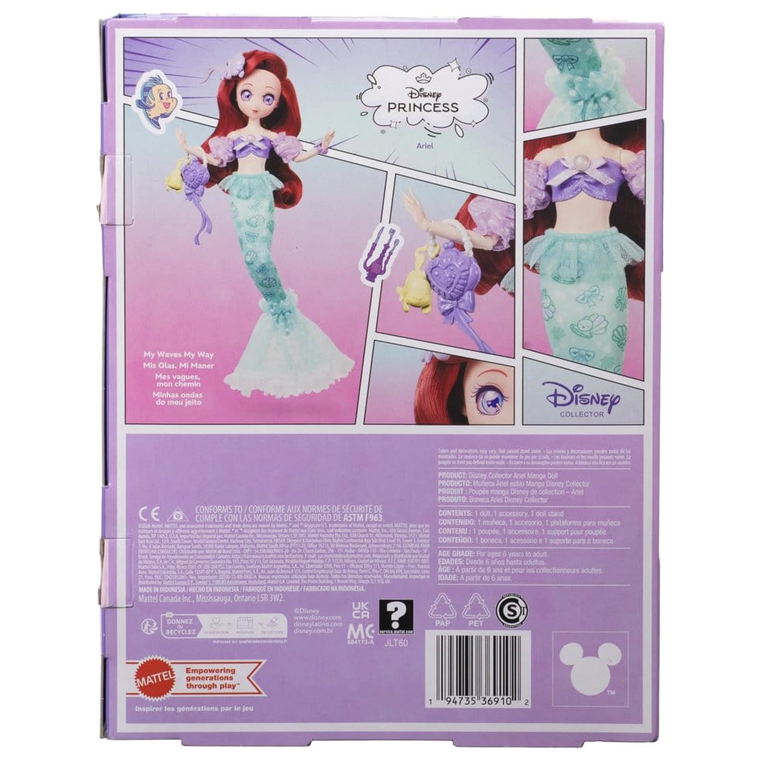 Disney Princess Papusa Manga Ariel 22 cm poza produsului