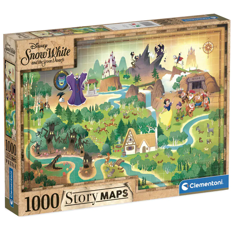 Disney Snow White Story Maps puzzle 1000 piese poza produsului