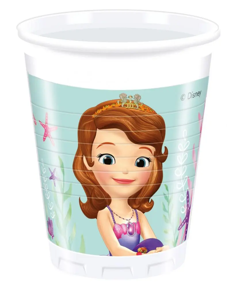 Disney Sofia the First Pearl of the Sea Pahare de plastic 8 bucăți 200 ml poza produsului