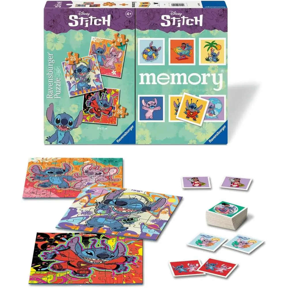 Disney Stitch 3 puzzle-uri și memory multipack poza produsului