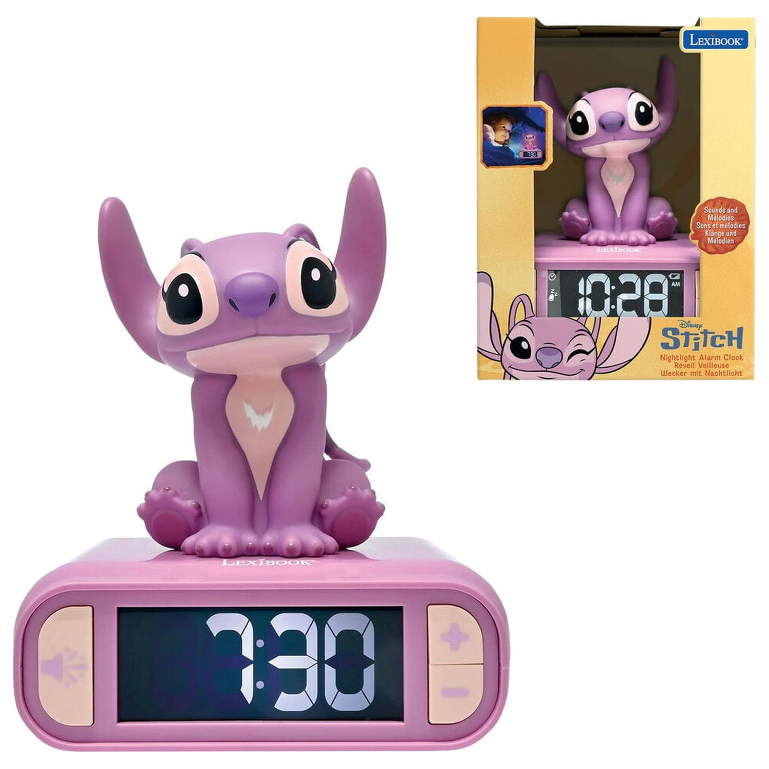 Ceas desteptator digital lampa de veghe 3D Disney Stitch poza produsului