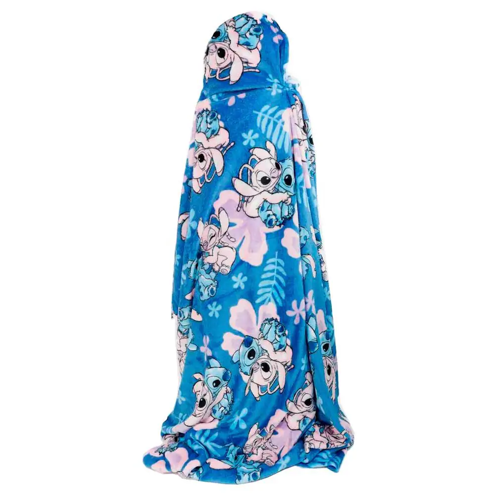 Patura cu gluga Disney Stitch & Angel Coral 120x150cm poza produsului
