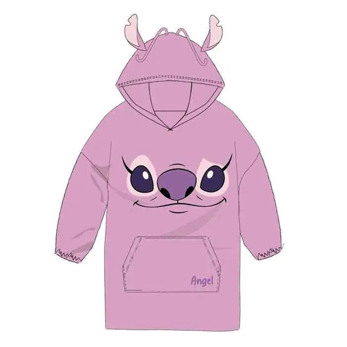 Disney Stitch Angel hanorac supradimensionat, de tip coat, adult coral poza produsului