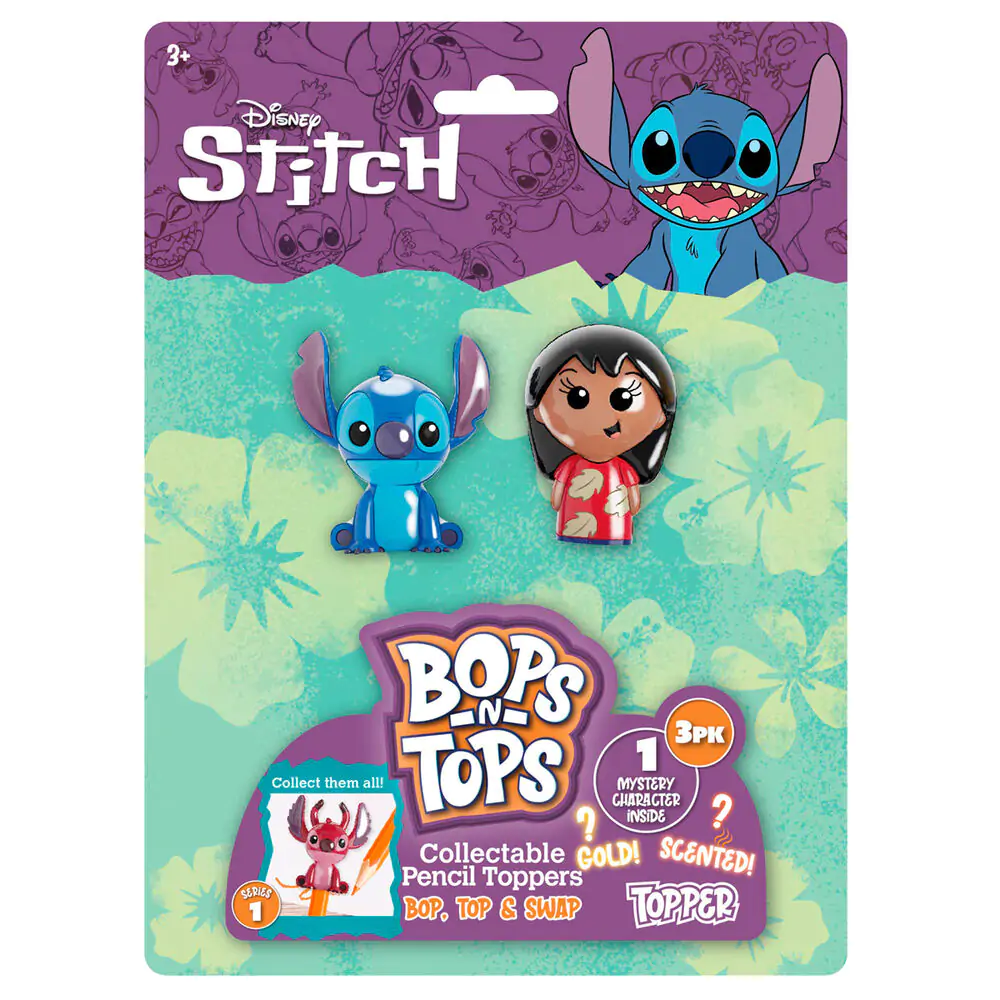 Disney Stitch blister 3 creioane cu figurine decorative poza produsului