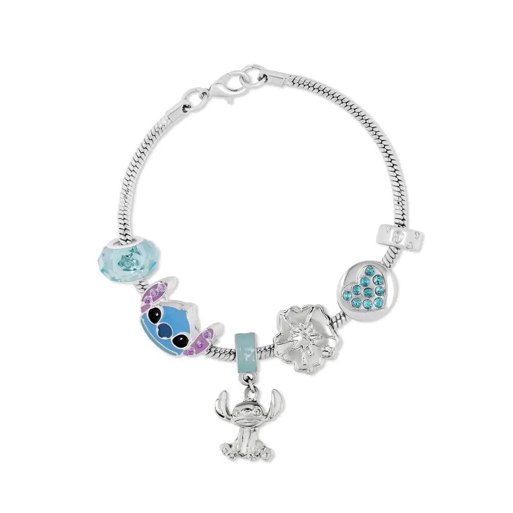 Disney Stitch charm bracelet (placat cu argint) poza produsului