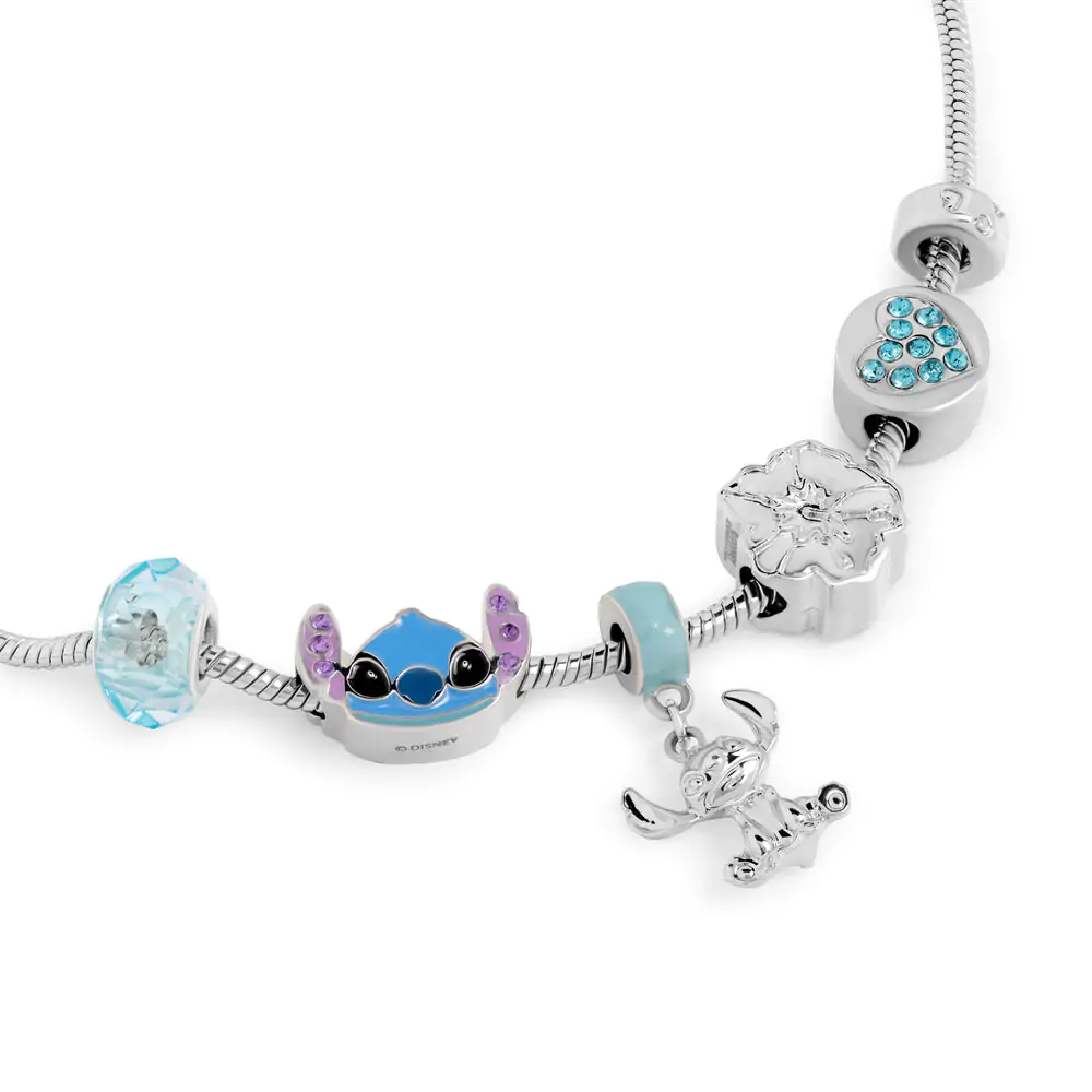 Disney Stitch charm bracelet (placat cu argint) poza produsului